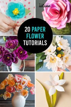 How to make paper flowers - 20 gorgeous DIY paper flower tutorials #paperflowers Fleurs Diy, Pinup Art, Paper Flower Template, Mason Jar Crafts Diy, Diy And Crafts Sewing, How To Make Paper Flowers, Tissue Paper Flowers, Giant Paper Flowers, Paper Flower Tutorial