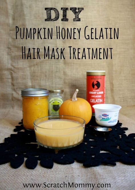 8 Luxurious DIY Hair Mask Recipes for Damaged, Oily, and Thinning Hair Gelatin Hair Mask, All Natural Beauty, Pumpkin Hair, Hair Mask Recipe, Natural Beauty Treatments, Diy Beauty Treatments, Diy Kosmetik, Homemade Facials, Hair Masks