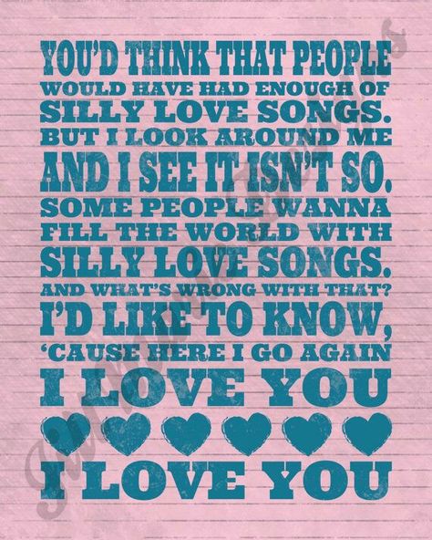 :) Two Color Palette, 2000s Items, Beatles Love Songs, Beatles Song Lyrics, Songs Album, Silly Love Songs, Silly Love, Beatles Lyrics, All My Loving