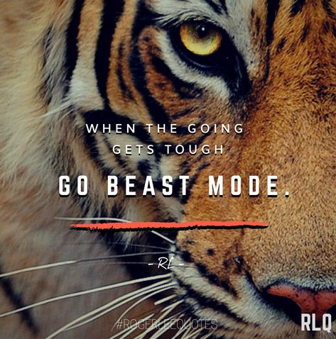 When the going gets tough, go beast mode.  #rogerleequotes #RLQ #quotes #motivation #life #success #inspiration #love #selflove #dailyinspiration #faith #hope #lifequotes #quote #selfesteem #inspire #mindset #fitness #gym Beast Mode On, Unleash The Beast, When The Going Gets Tough, Success Inspiration, Real Magic, Postive Life Quotes, Strong Mind, Lifting Weights, Sport Quotes