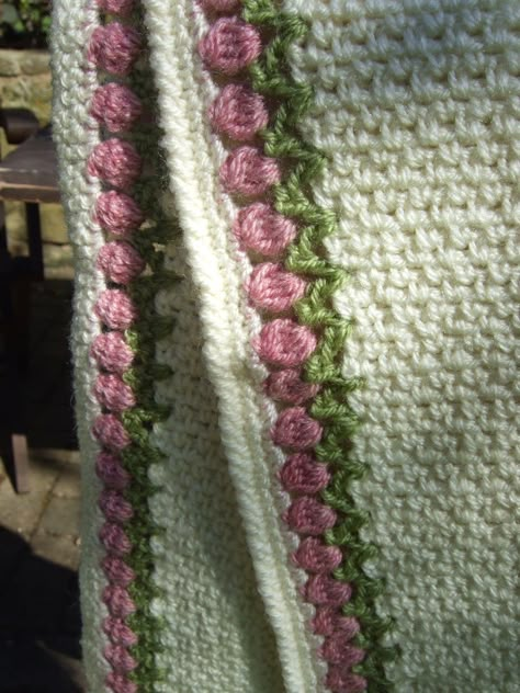 Tulip Stitch, Crochet Blanket Border, Crochet Blanket Tutorial, Crochet Tulip, Baby Afghan Crochet Patterns, Crochet Edgings, Baby Afghan Crochet, Knitting Blogs, Manta Crochet