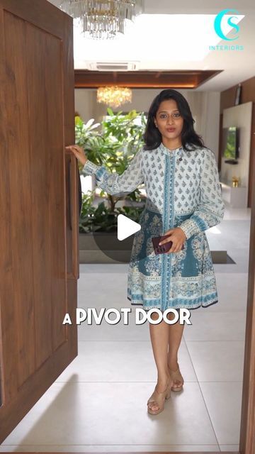 House Of CS on Instagram: "the Versatile Pivot Door: A Stylish and Functional Addition to Any Premium Project @csinteriorsofficial  Check out our stunning pivot/swivel door! With the ability to hinge in various positions, it's perfect for creating large openings and adds a touch of elegance to any space. No wonder it's a popular choice in premium projects around the world.  ☎️For Interior Design Enquiries contact 📲 +91 90480 31414  #pivotdoor #swiveldoor #hugeopenings #hingeddoor #aestheticallyappealing #premiumprojects #usa #dubai" Pivot Hinge Door, Teak Wood Main Door Design Entrance Modern Single Door Indian, Swivel Door, Pivot Door Design, Main Doors, Pivot Hinge, Flush Door Design, Pivot Door, Pivot Doors