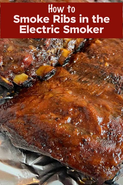 Smoked Spare Ribs In Smoker, Electric Smoker Ribs, Smoked Pork Spare Ribs, Smoked Spare Ribs, Smoker Ribs, Dehydrated Recipes, Smoked Pork Recipes, Smoker Recipes Electric, Grilling Recipes Pork