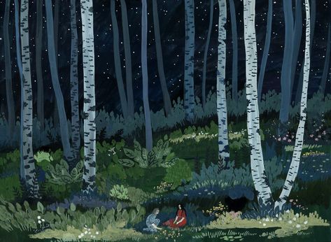 Forest Drawing, Forest Illustration, Night Forest, Dope Cartoon Art, Witch Art, Landscape Drawings, Russian Art, Environment Concept Art, Fantasy Landscape