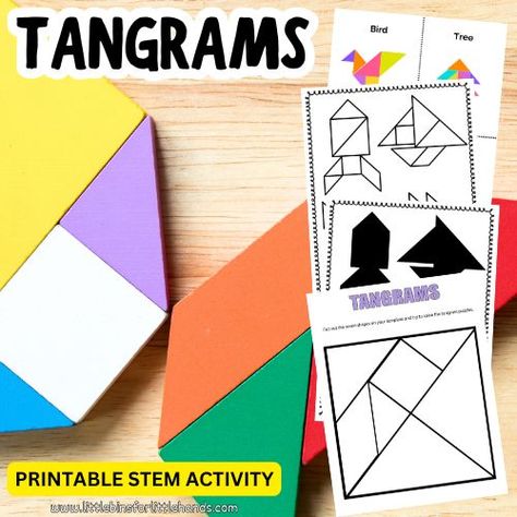 Tangrams Printable Tangram Patterns, Spatial Reasoning, Tangram Puzzles, Printables Free, Bird Tree, Stem Activities, Free Printable, Geometry, Free Printables