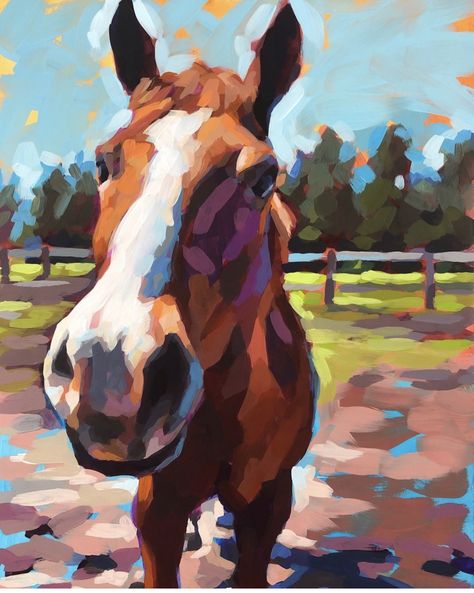 Horse Paintings Acrylic, Dog Painting Pop Art, Ali Kay, Horse Art Ideas, Farm Animal Paintings, Watercolor Paintings Of Animals, Paint Horses, Wildlife Artwork, Equestrian Art