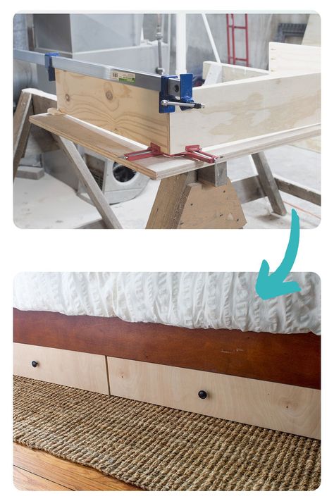 Hide Under Bed Storage, Under Bed Drawers Diy, Under Bed Storage Diy, Diy Under Bed Storage, Drawer Plans, Under The Bed Storage, Diy Storage Bed, Underbed Storage Drawers, Diy Wood Pallet Projects