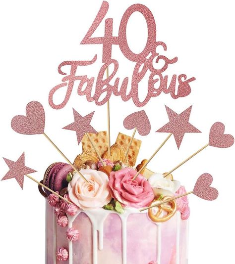 kuou 13pcs 40 & Fabulous Cake Topper, 40th Birthday Cake Topper 40 and Fabulous Cake Toppers for Cheers 40th Happy Birthday Anniversary Party Cake Decorations : Amazon.co.uk: Grocery 40 And Fabulous Cake, Cake Topper 40th Birthday, 40th Birthday Cake Topper, 40th Birthday Cake, 40 & Fabulous, 40 And Fabulous, 40th Birthday Cakes, Fabulous Birthday, Anniversary Decorations