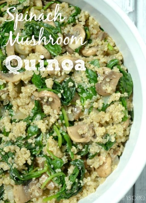 Clean Eating Side Dishes, Mushroom Quinoa, Clean Eating Vegetarian, Daniel Fast Recipes, Spinach Mushroom, Delicious Clean Eating, Food Pyramid, Daniel Fast, Eating Plan