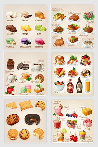 Western dessert food ingredients#pikbest#graphic-elements Western Food Ideas, Western Foods, Western Desserts, Dessert Names, Food Watercolor, Sandwich Cake, Cute Food Art, Western Food, Food Ingredients