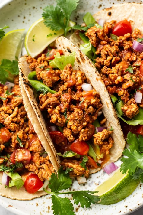 Healthy Taco Recipes Beef, Ground Turkey Ranch Seasoning, Ground Turkey Taco Crockpot Recipes, Ground Turkey Taco Recipes For Dinner, Ground Turkey Recipes Mexican, Turkey Burritos, Ground Turkey Taco Recipes, Turkey Tacos Recipes, Baked Tortellini