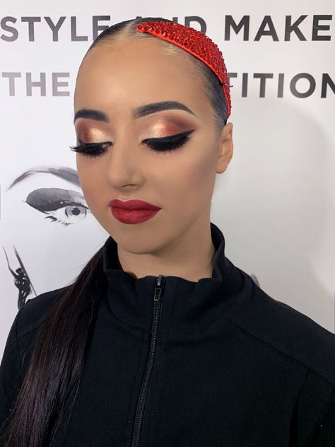 Competition Makeup Dancers, Stage Makeup Dancer, Ballroom Dance Makeup, Dance Competition Makeup, Ballroom Makeup, Latin Makeup, Spring Eye Makeup, Danza Latina, Competition Makeup