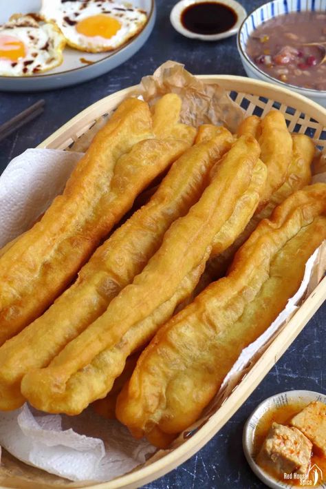 Chinese Doughnut Sticks (Youtiao, 油条) | Red House Spice Recipes For Lunch Easy, Food Recipes For Lunch, Food Recipes With Chicken, Food Recipes For Breakfast, Kids Food Recipes, Chinese Doughnut, Food Recipes For Kids, Chicken Food Recipes, Homemade Food Recipes