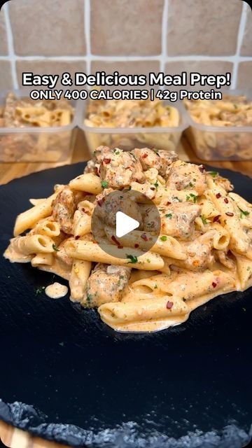 Meal Prep No Vegetables, Macros Meals For Beginners, Pasta Prep Meals, Meal Prep For The Week With Chicken, Pasta Meal Prep For The Week, Easy Pasta Meal Prep, Chicken And Pasta Meal Prep, Recipes With Protein Pasta, Chicken Meal Prep Recipes Healthy