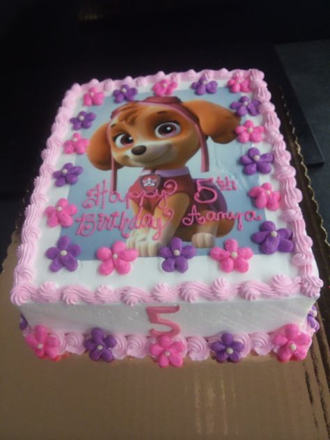 Sky Paw Patrol Cake Ideas, Sky Paw Patrol Birthday Cake, Skye Cake, Sky Birthday Party Paw Patrol Cake, Skye Birthday Cake, Girl Paw Patrol Cake, Skye Cake Paw Patrol, Paw Patrol Sheet Cake, Number 5 Paw Patrol Cake