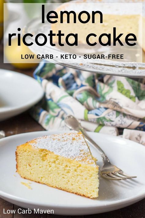 Keto Lemon Cake, Lemon Ricotta Cake, Almond Flour Cakes, Pudding Chia, Dessert Mousse, Low Carb Maven, Tiramisu Dessert, Low Carb Cake, Postre Keto