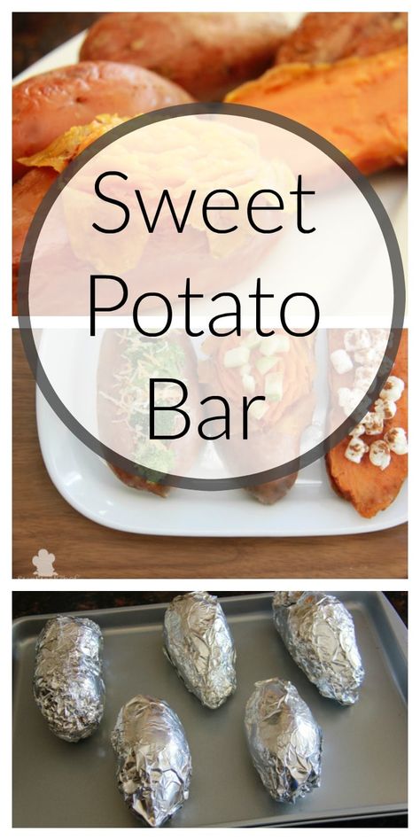 Sweet Potato Bar, Potato Bar Ideas, Healthy Recipes Sweet, Wednesday Dinner, Recipes Illustration, Recipes Sweet Potato, Diy Buffet, Party Food Bars, Baked Potato Bar