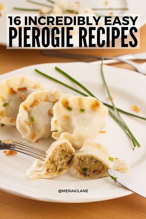 How to Make Your Own Pierogies (+16 Easy Recipes!) Healthy Perogies Recipe, Meat Perogies Recipe, Meat Pierogi Recipe, Easy Pierogi Recipe, Farmers Cheese Pierogi Recipe, Baked Pierogies, Easy Pierogi Dough Recipe, Sauerkraut Pierogi Recipe, Best Pierogi Dough Recipe