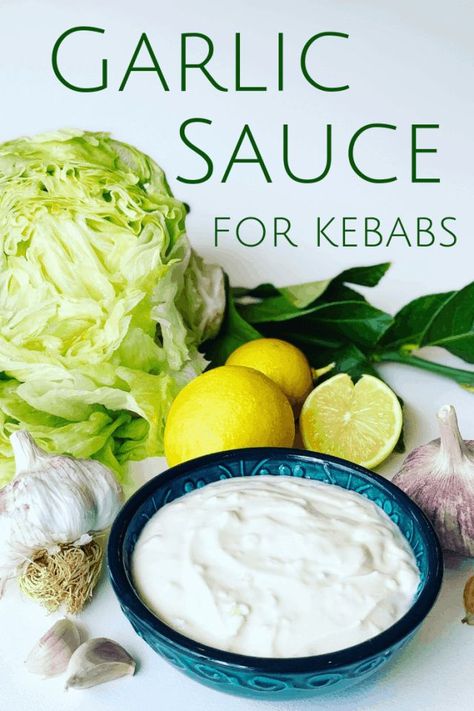 A Creamy Yogurt Garlic Sauce is perfect for your homemade Doner Kebab, Shawarma, Kofta, Souvlaki or Falafels. A Middle Eastern, flavor packed condiment, dip or spread. So simple and delicious! Kebab Sauce, Doner Kebabs, Greek Yogurt Sauce, Garlic Sauce Recipe, Creamy Yogurt, Garlic Dip, Doner Kebab, Falafels, Sauce For Chicken