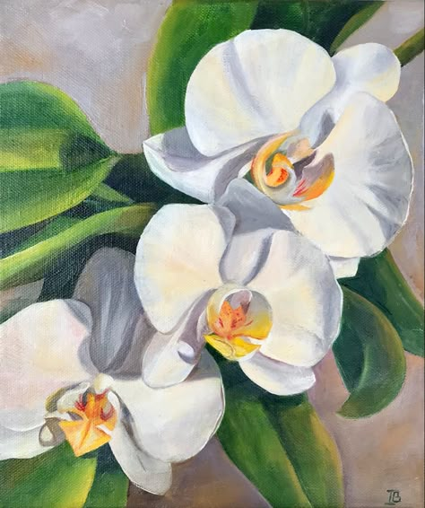 White orchids oil painting painted from nature by artist Irina Biunger White Orchids Painting, Orchids Painting, Art Folio, Chalk Pastel, Still Life Oil Painting, Tropical Art, Oil Painting Flowers, White Orchids, Flower Ideas