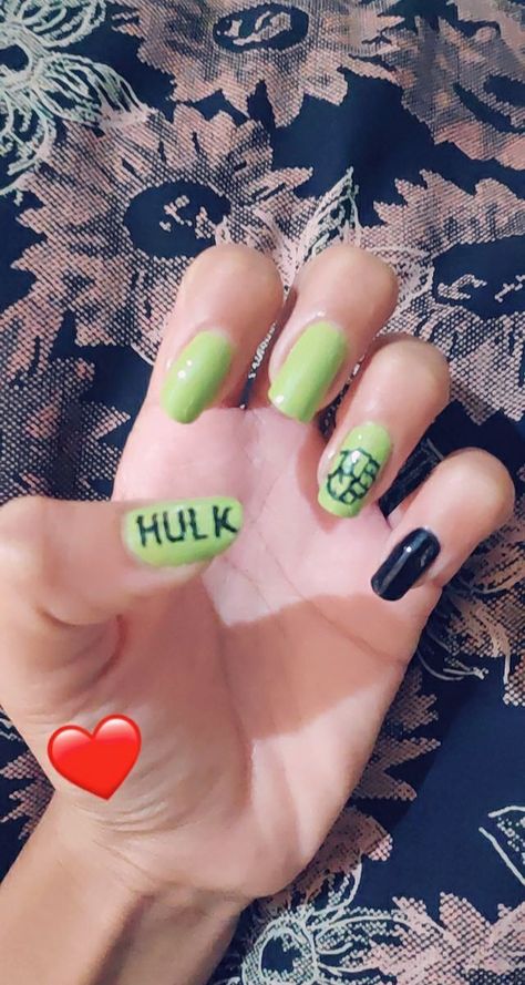 Hulk💚 Hulk Nails, Hulk, Nail Art, Nails, Disney, Beauty, Art, Nail Arts