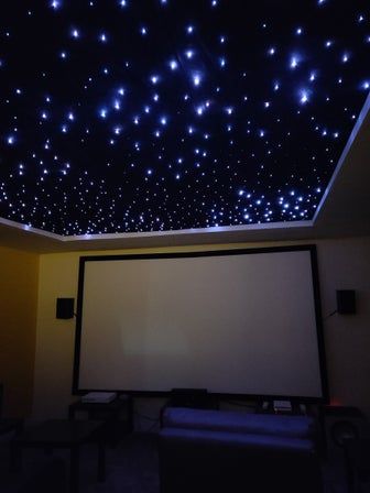 Fiber Optic Ceiling Starlights : 5 Steps - Instructables Fiber Optic Ceiling Bedroom, Outbuilding Conversion, Movie Room Star Ceiling, Fiber Optic Ceiling Lights, Starlight Ceiling, Movie Theater Rooms Star Ceiling, Fiber Optic Ceiling, Fiber Optic Lighting Star Ceiling, Gym Basement