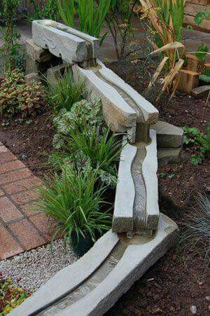 Water shed Container Water Gardens, Taman Air, Garden Waterfall, Backyard Water Feature, Pond Landscaping, Waterfalls Backyard, Stone Bench, Water Features In The Garden, Have Inspiration