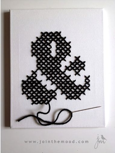 Ampersand Cross Stich Cross Stitch Numbers, Cross Stitch Alphabet Patterns, Cross Stitch Alphabet, Bold Fonts, Free Cross Stitch, Embroidery Inspiration, Blackwork, Bunting, Cross Stitch Embroidery