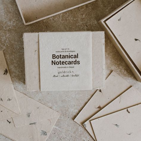 Botanical Notecards | Handmade Lokta Paper & Dried Flowers Lokta Paper, The Himalayas, Eco Friendly Paper, Paper Products, Beeswax Candles, Handmade Soaps, Artisan Craft, Chemical Free, Handmade Home Decor