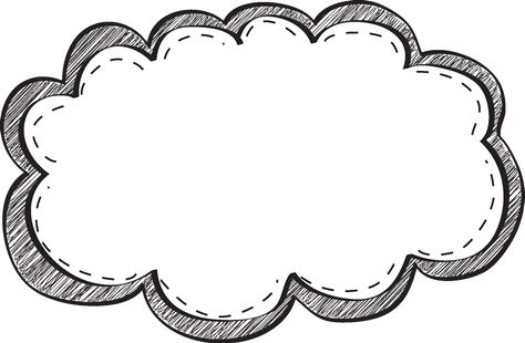 Black and White Scribble Border Cloud Clipart Black And White, Clipping Ideas, Clipart Borders Free, Black And White Labels, Bubble Border, Frame Black And White, Fun Frames, Teaching Clipart, Black And White Border