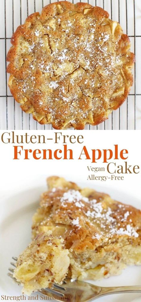 Gluten Free French Apple Cake Recipe, French Apple Desserts, Gluten Free German Apple Cake, Gluten Free Apple Cider Desserts, Gluten Free French Apple Cake, Gluten Free Apple Desserts, Crustless Pie, Gluten Free Apple Recipes, Healthy Apple Cake