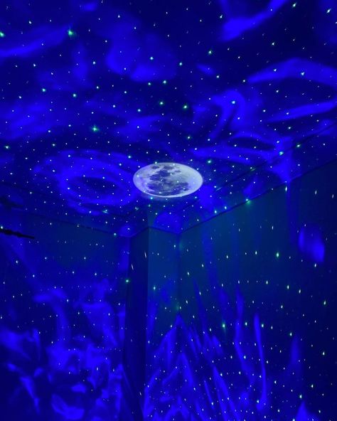 Star Projector Aesthetic, Galaxy Lamp Aesthetic, Blue Color Theme Party Ideas For Adults, Futuristic Bedroom Ideas, Starlight Projector, Prom Committee, Prom Venues, Space Projector, Space Lights