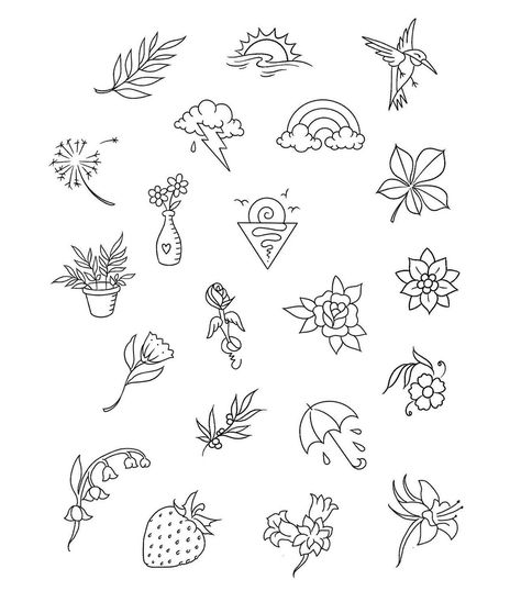 Plant Flash Tattoo, Flower Tattoo Flash, Coquette Tattoo, Tattoo Dragonfly, Leaves Embroidery, Small Girly Tattoos, Garden Tattoos, Finger Tats, Handpoke Tattoo