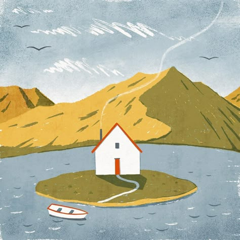 Norwegian Illustration, Mountain Illustration Simple, Norway Illustration, Wanderlust Illustration, Fjords Norway, Island Illustration, Mountains Illustration, Norwegian Art, Norwegian Fjords