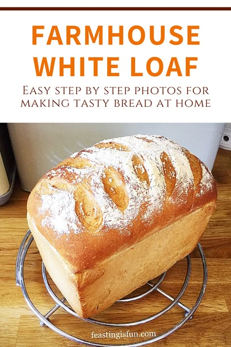 Farmhouse Bread Recipe, White Loaf Bread, Easy White Bread, Basic White Bread Recipe, Easy White Bread Recipe, Loaf Bread Recipe, Bun Recipes, Tortilla Recipes, Bread Yeast