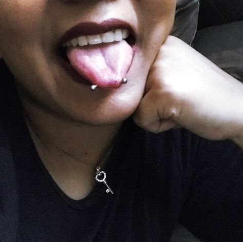 Sneak Eyes Tongue Piercing, Snake Bite Piercing Tongue, Tongue Web Piercing, Snake Bite Piercing, Snake Bite, Piercing Inspo, Smart Casual Work Outfit, Face Piercings, Tongue Health