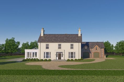 Modern Irish Farmhouse, Modern Georgian House, House Plans Ireland, Georgian Farmhouse, Irish Farmhouse, House Designs Ireland, House With Land, Irish Architecture, Modern Georgian