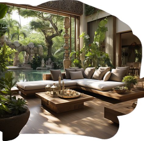 Tropical Room, Bali Style Home, Tropical Retreat, Lush Jungle, A Basketball, Modern House Exterior, Dream Home Design, 인테리어 디자인, My Dream Home