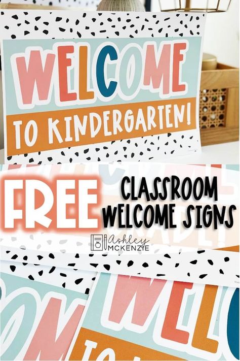 Free Calm Terrazzo Classroom Welcome Signs Classroom Welcome Door Ideas, Welcome Sign For Classroom, Welcome Sign For Classroom Door, Free Printable Classroom Labels, Welcome Classroom Sign, Welcome To Kindergarten Sign, Classroom Welcome Door, Classroom Welcome Sign, Welcome To Our Class