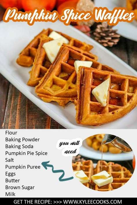 Sweet Waffles, Pumpkin Waffles Recipe, Pumpkin Spice Waffles, Pumpkin Spices, Spoon Fork Bacon, Homemade Pumpkin Spice, Waffles Recipe, Pumpkin Waffles, Morning People