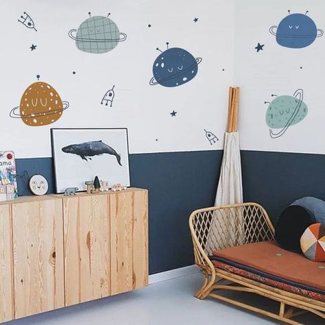 🌟🚀 Create a Cosmic Retreat with Our Sleepy Baby Planet Decal! 🚀🌟  Make bedtime magical with our Sleepy Baby Planet decal! Featuring adorable planets, stars, and rockets, this easy-to-apply decal will transform your child's room into a space of adventure.  ✨ Durable & fade-resistant ✨ Easily adheres and removes without damage  Pin it now for inspiration on creating a dreamy, cosmic-themed room!  #KidsRoomIdeas #WallDecals #SpaceDecor #SweetDreams #CosmicAdventure Space Themed Kids Room, Space Accent Wall, Themed Kids Room, Map Pattern, Sky Mountain, Shared Bedroom, Rainbow Sky, Themed Room, Space Decor