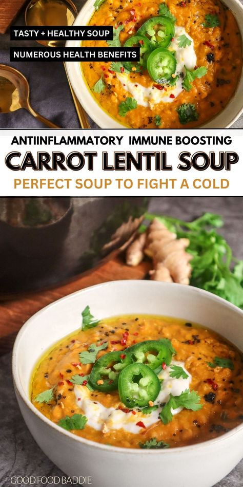 Antiinflammatory Vegan Meals, Lentil Soup Aip, Anti Inflammation Lentil Soup, Soup For Sickness Vegetarian, Antiinflammatory Soup Vegan, Blended Lentil Soup, Food Is Medicine Recipes, Vegan Anti Inflammation Recipes, First 40 Days Recipes