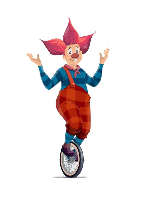 Big top circus clown in red wing on unicycle Environment Study, Big Top Circus, Circus Clown, Unicycle, Big Top, Red Wing, Red Wings, 그림 그리기, Circus