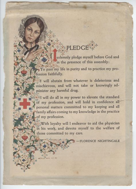 Florence Nightingale Pledge, Florence Nightingale Art, Nightingale Pledge, Florence Nightingale Quotes, History Of Nursing, Vintage Nursing, Hippocratic Oath, Nursing History, Nurse Photos