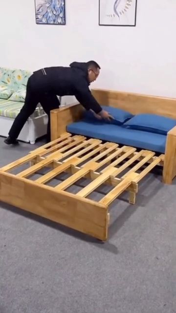 How To Make Sofa, Diy Sofa Bed, Camper Beds, Foldable Furniture, Folding Sofa Bed, Bed Frame Design, Pull Out Sofa, Sofa Cama, Bed Furniture Design