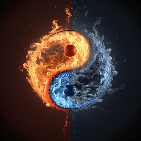 Yin Et Yang Fait De Feu Et D'eau. Symbol... | Premium Photo #Freepik #photo #tao #yin-yang #karma #ying-yang Karma Pictures, Ying Et Yang, Skull Artwork Illustrations, Raven Pictures, Ying Yang Symbol, Yin En Yang, Yin Yang Designs, Yin Yang Art, Yin Yang Tattoos