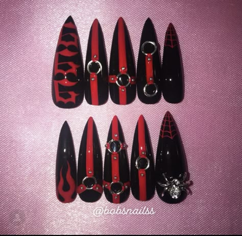 Luv Nails, Nye Nails, S Nails, Gothic Nails, Goth Nails, Edgy Nails, Grunge Nails, Unique Acrylic Nails, Glue On Nails