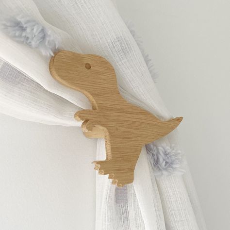 Toddler Dinosaur Room, Dinosaur Themed Nursery, Dinosaur Baby Shower Theme, Dinosaur Nursery Decor, Tie Back Hooks, Dinosaur Bedroom, Curtain Tie Back Hooks, Dinosaur Room, Curtain Holdbacks