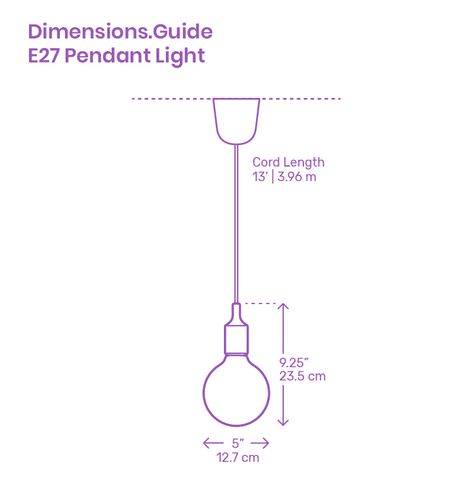 The E27 Pendant Light is a naked bulb pendant light that distills the lighting fixture down to just a socket, bulb, and cord designed by Mattias Ståhlbom in 2008. The E27 Pendant Light is made with a silicone socket that doesn’t retain heat and the fixture has an overall width of 5” (12.7 cm) and height of 9.25” (23.5 cm). The E27 Pendant Light has a cord length of 13’ (3.96 m). Table Pendant Light, Bulb Pendant Light, Countertop Surfaces, Furniture Dimensions, Interior Design Sketches, Pendant Light Design, Cad Blocks, Hanging Light Fixtures, Free Standing Bath