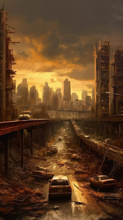 World after us Apocalypse Landscape, Dystopian Art, Post Apocalyptic City, Dystopian Aesthetic, Apocalypse World, Apocalypse Aesthetic, Post Apocalyptic Art, Apocalypse Art, Post Apocalypse